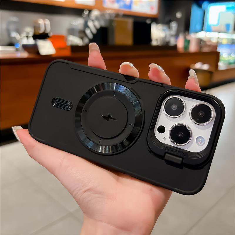 Applicable iPhone17 mobile phone case matte Apple 15 lens holder magnetic protective case 16 pro premium sense