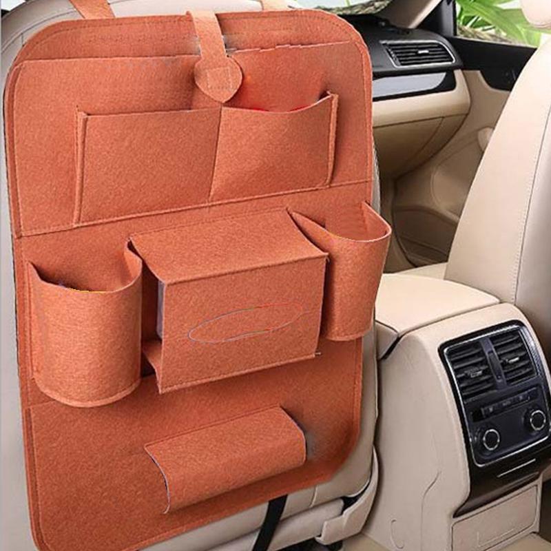 

Felt Car Seat Back Organizer, Kick Mats Car Back Seat Protector For Kids, 6-Pocket Storage C
