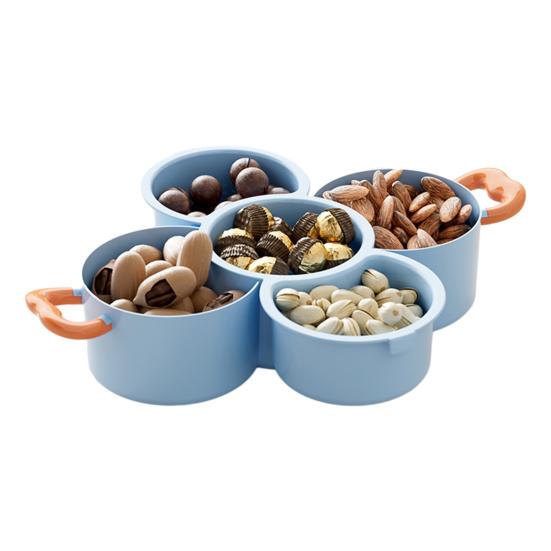 

Fruit Plate Combined Design Serving Tray with Handle Snack Box Container Charcuterie Board Storage Organizer Home Decor