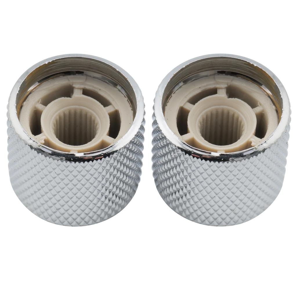 Musiclily Pro 18mm Steel Dome Knobs with Inch Indicator Dots for USA Electric Guitars/Basses, Chrome (Set of 2)