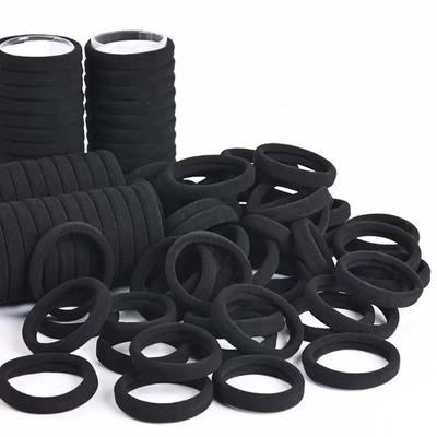 Fasce per capelli in stoffa elastica da donna nera Scrunchie Cravatta per capelli Anello Corda per ragazze Copricapo per coda di cavallo