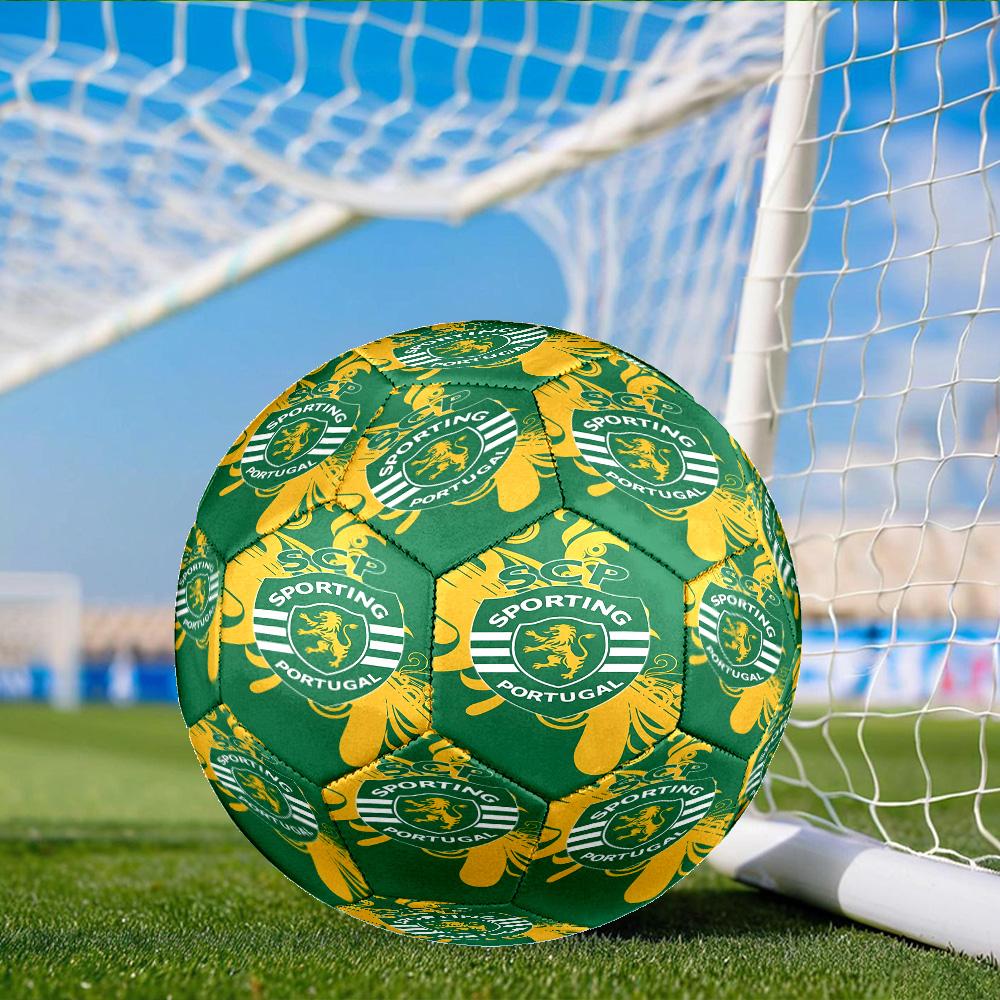 Sporting Cp Crest Emblem Size 5 Soccer Ball, Suitable for Training and Matches, High-Elasticity, Wear-Resistant Material Gift for Fan