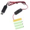 Universal USB To 6V AAA Dummy Battery Power Cable with Switch USB Power Converter for Radio LED Light Toy Remote