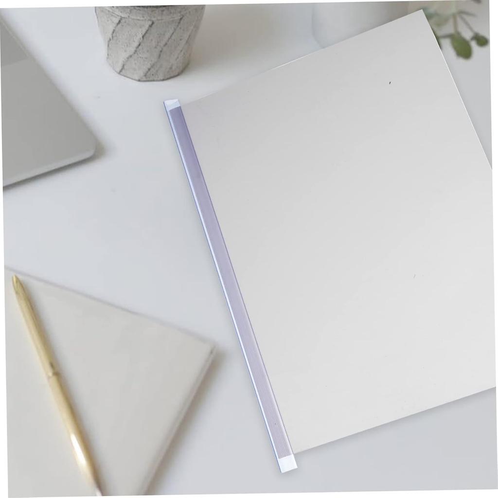NUOBESTY 10pcs A4 Slide Binder Binding Bars for Report Covers Plastic Binding Bars Clear Binder Clear Slides Folders Plastic Paper Binder Plastic