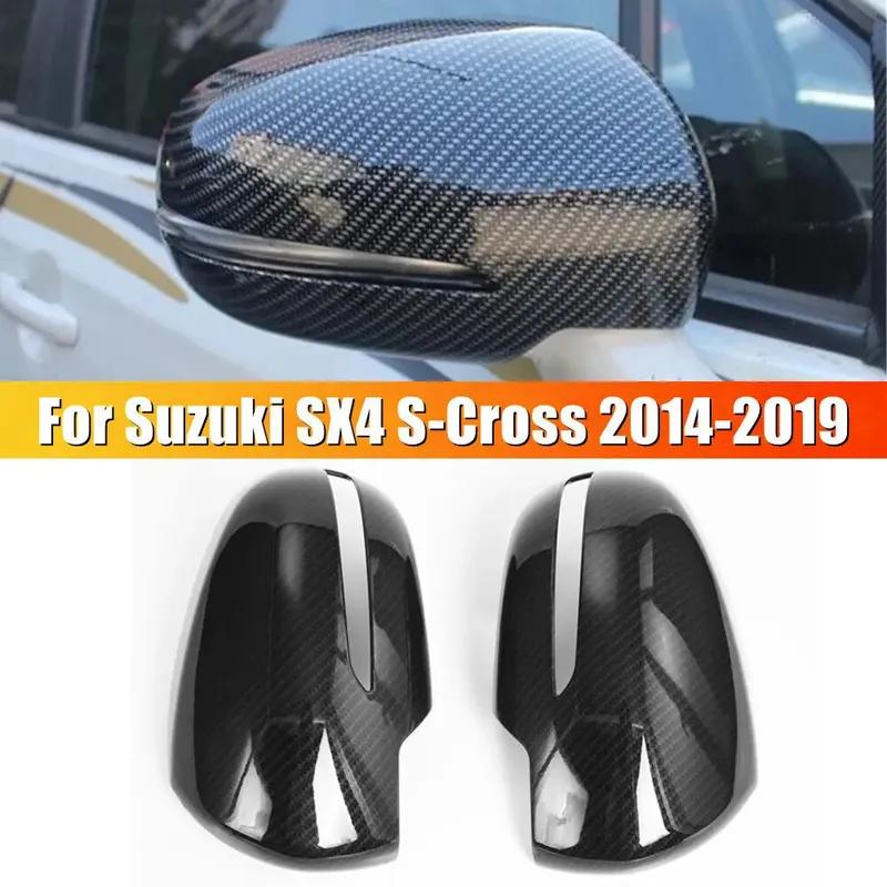 For Suzuki SX4 S-Cross 2015- Vitara 2015- Car Sticker Rearview Side Mirror Cover Wing Cap Exterior Rear View Case Trim