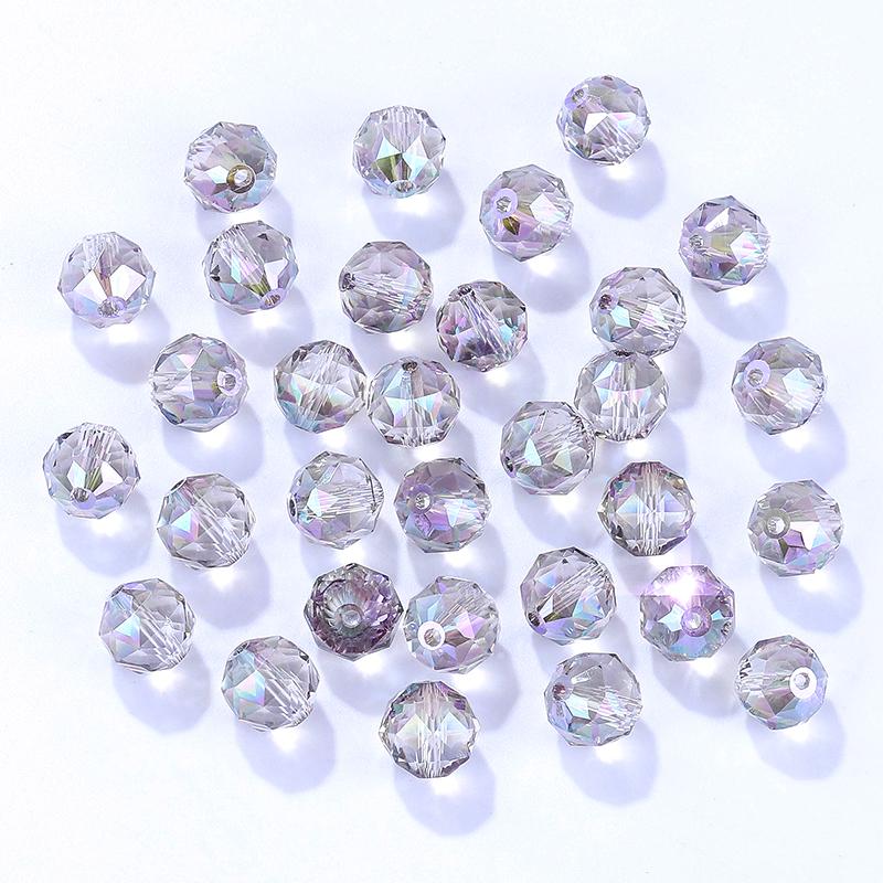 8mm/10mm Transparent Austria Crystal Glass Beads Roundle Spacer Loose Bead for DIY Bracelet Necklace Jewelry Making Accessories