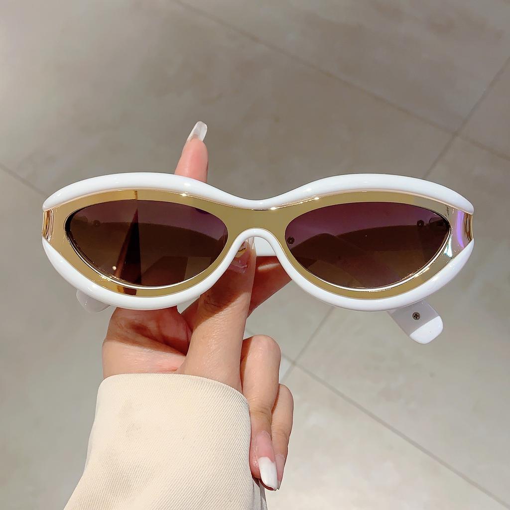 Vintage Oval Sun Glasses  Men Fashion Gradient Shades Trendy Stylish Brand Designer Women Mirror Outdoor Sunglasses