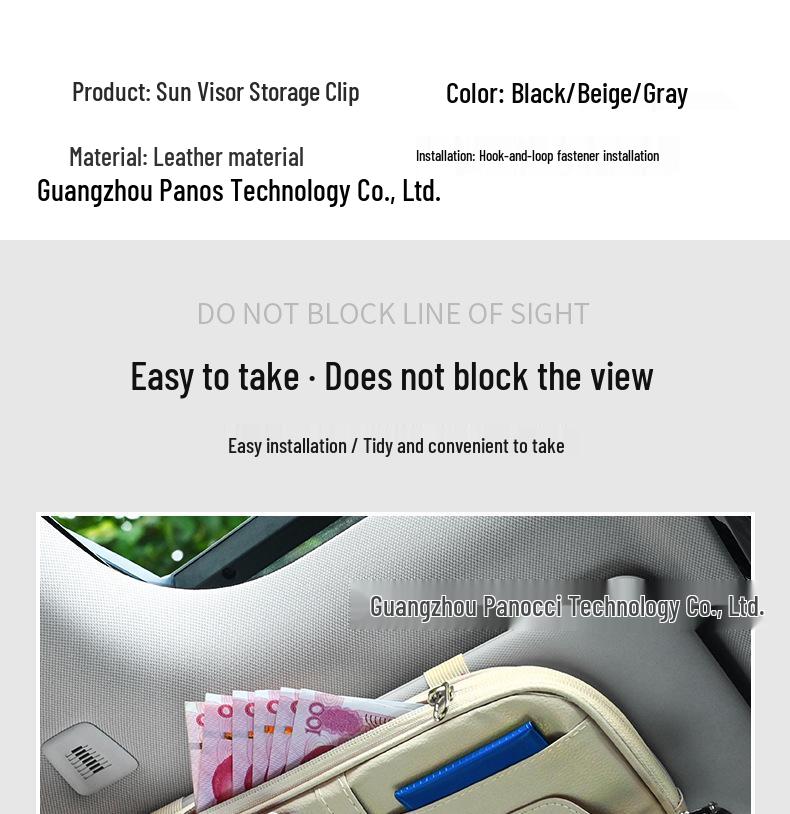 Car Sun Visor Storage Bag: Document & Card Holder, Multi-functional Interior Organizer