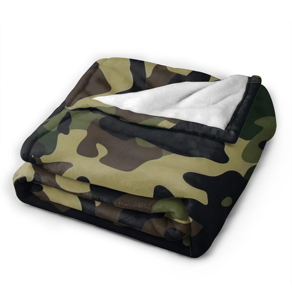 Green And Brown Camo Plush Blanket Girls Boys Flannel Bedding Throws For Living Room Super Warm Custom Quality Bedspread