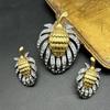 Conjunto de Broches e Brincos Stud Frutas Ledo Frutadas Vintage Medieval Ocidental Retro Artesanato Pesado Tridimensional