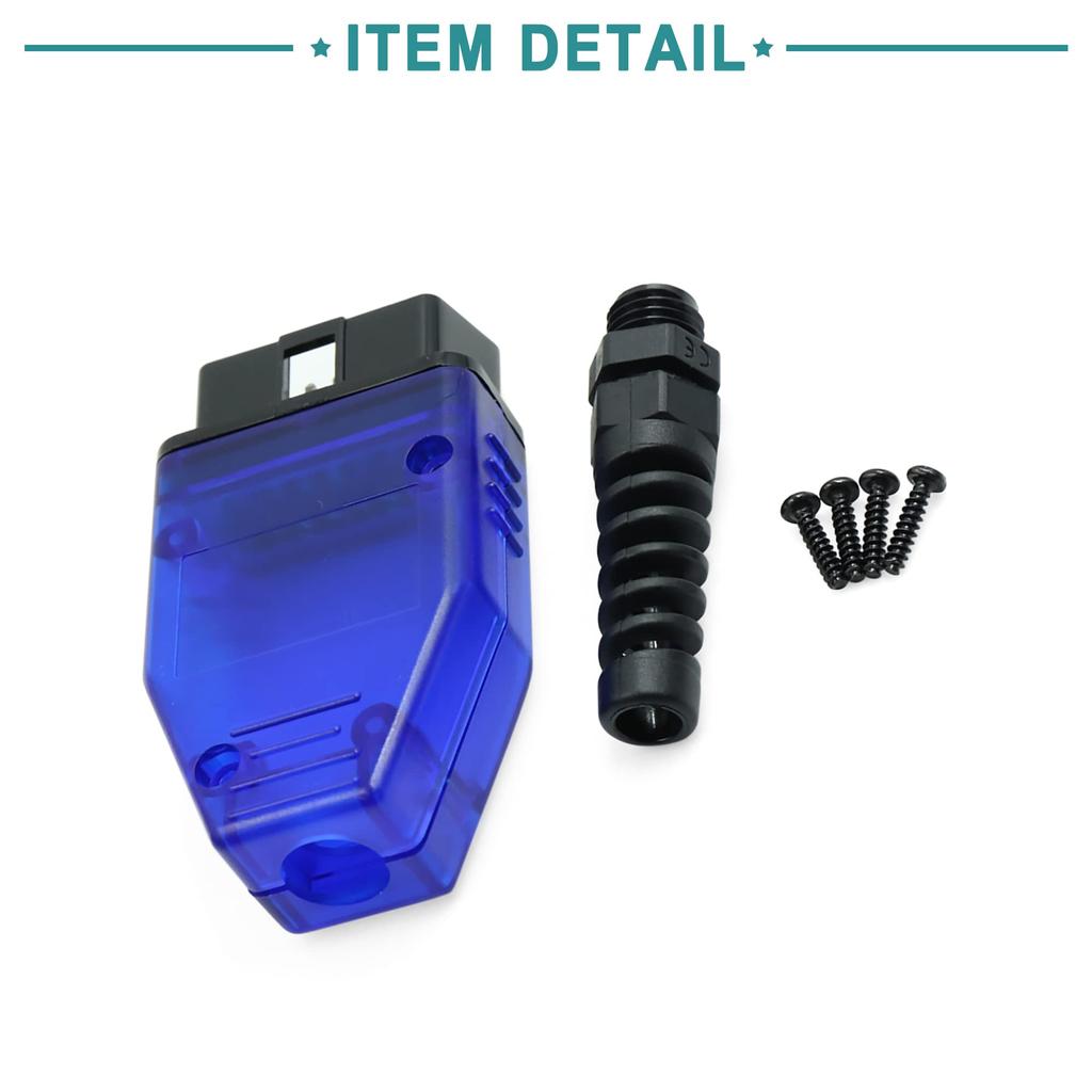 ACROPIX OBD2 Diagnostic Connector 16 Pin Male Adapter Blue 1 pcs