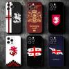 Georgia Passflagge Weiche Handyhülle für iPhone 16 16E 17 Air 15 Pro Max 14 Plus 13 Mini 11 12 7 Schwarze Hülle Rückschale