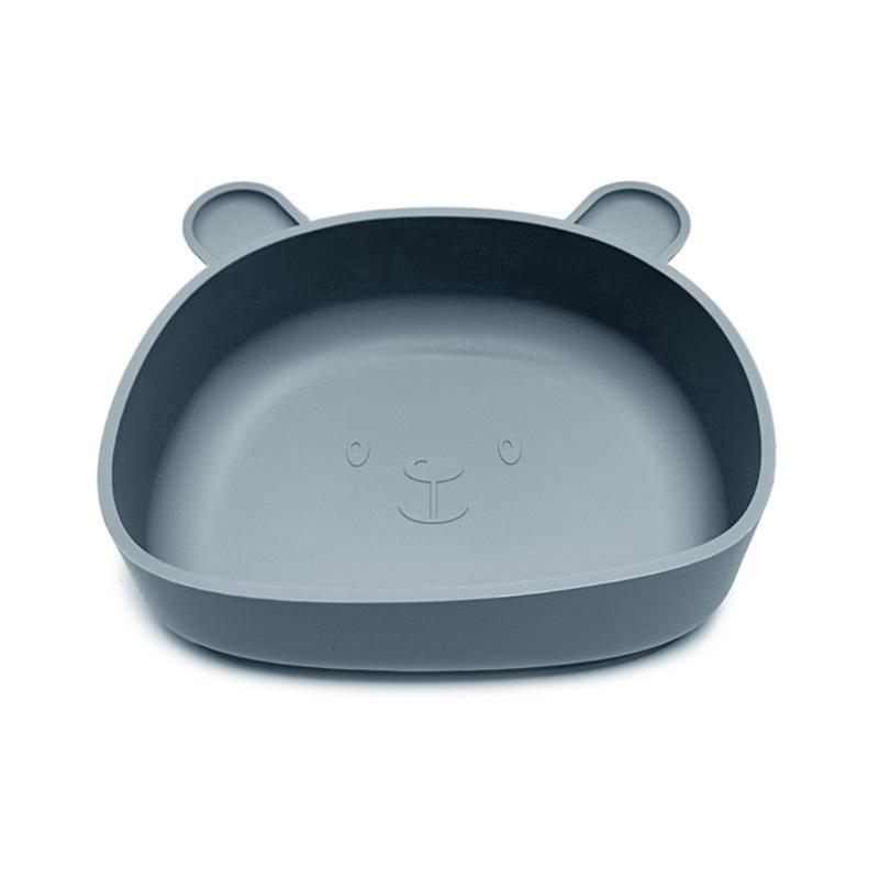 Cartoon Bear Toddlers Learning To Eat Dinning Plate Silicone Suction Cup Bowl Scaldproof Tableware for Baby 6+ Month