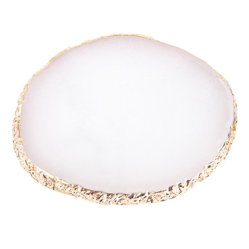 Gold Edge Resin Agate Nail Art Palette