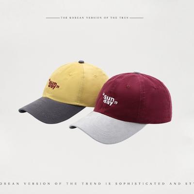 Soft Top Retro Embroidery Color Matching Cap Female Couple Versatile Street Trend Show Face Small Baseball Cap