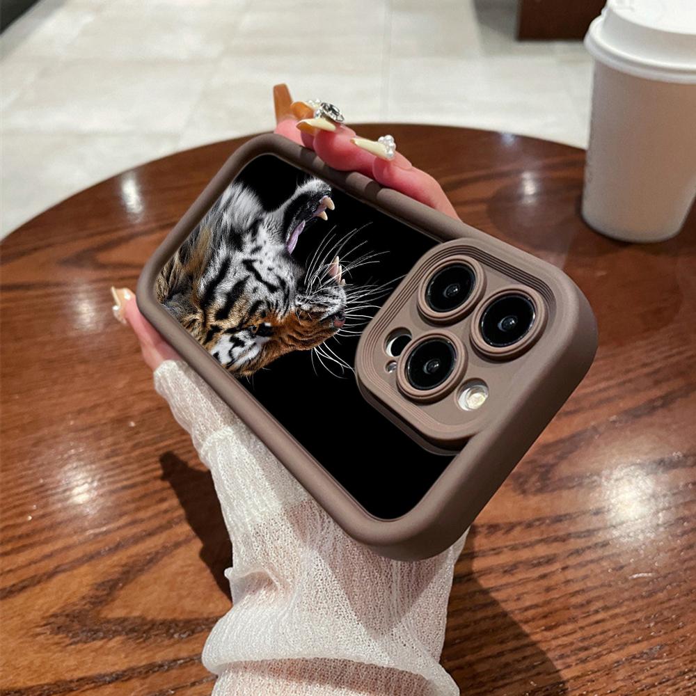 LZ30 Tiger Lion Cat Silicone Phone Case for Samsung A15 A35 S24 S23 Ultra S22 S21 Plus S20 FE A05 A06 A54 A55 A53 A14 M15 Shockproof Back Cover