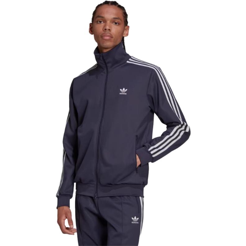 adidas Chaqueta Deportiva de Rayas con Cremallera Originals Trefoil para Hombre Tops Negro H09112