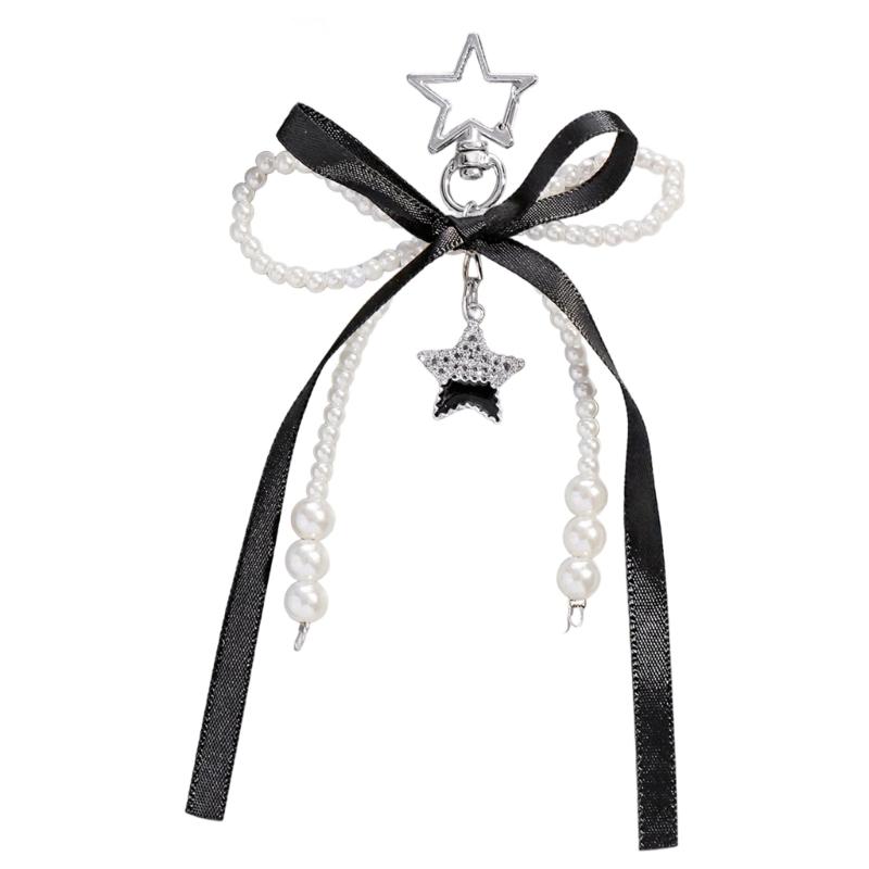 Breloc cu Fundițe Drăguțe, Breloc Stea, Charm, Lanț Chei Auto Creativ, Brelocuri Estetice, Pandantiv, Ornamente, Charm pentru Geantă