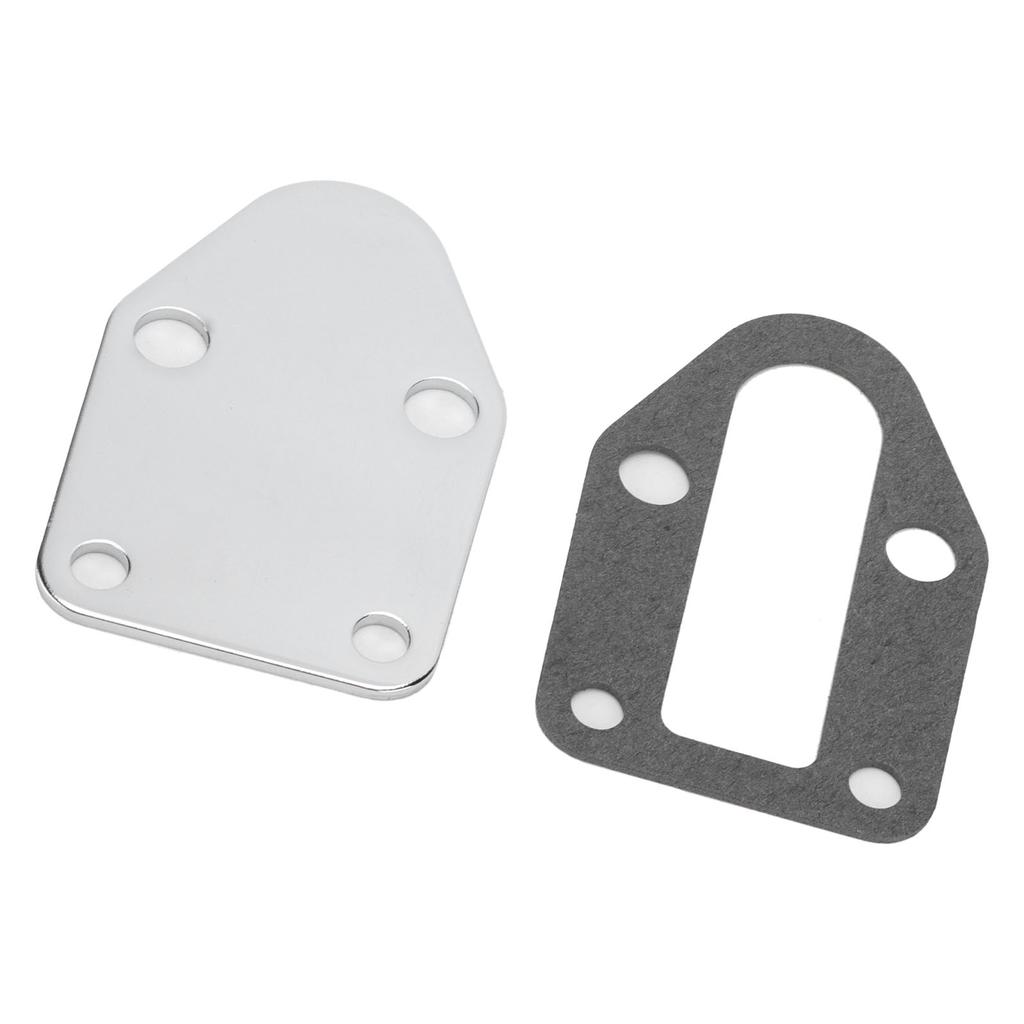 Fuel Pump Block Off Plate Without Holes Stainless Steel Replacement for Small Block Chevy V8 Engines From '55'00
