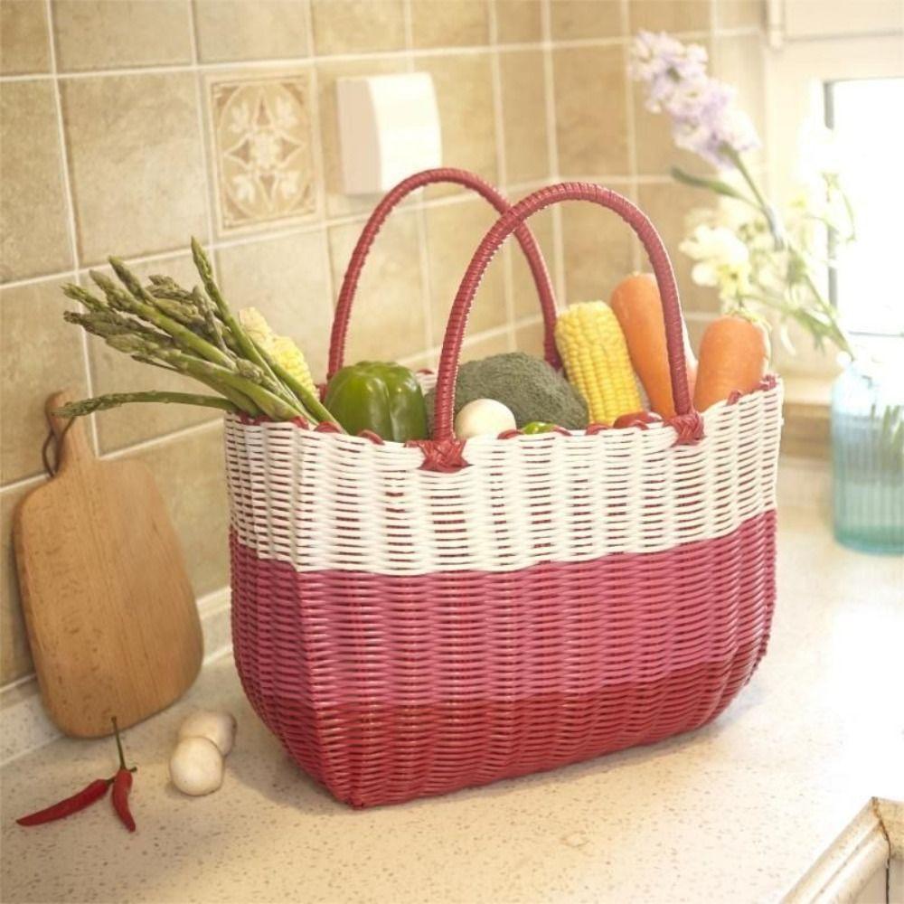 Mode Kunststoff Kunststoff Gewebter Korb Gewebter Großer Badekorb High-End Aufbewahrungskorb Baden