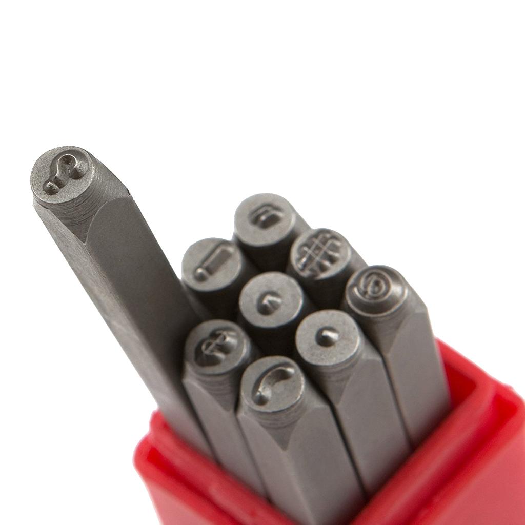  9 Pieces 4mm Metal Stamp Punctuation Set Punchs Carbon Steel Stamping Tool Die Maker