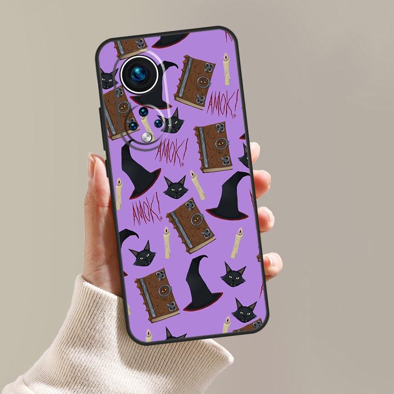 Witch Black Cat Case For Honor Magic 5 6 7 8 Pro 200 400 Lite 50 70 90 Win RT X8c X8b X9a X9b X9c X9d Cover