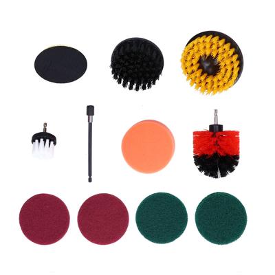 11PCS Bohrbürstenaufsatz Power Scrubber Polierpad für Wandreinigung Bodenstaubentfernung