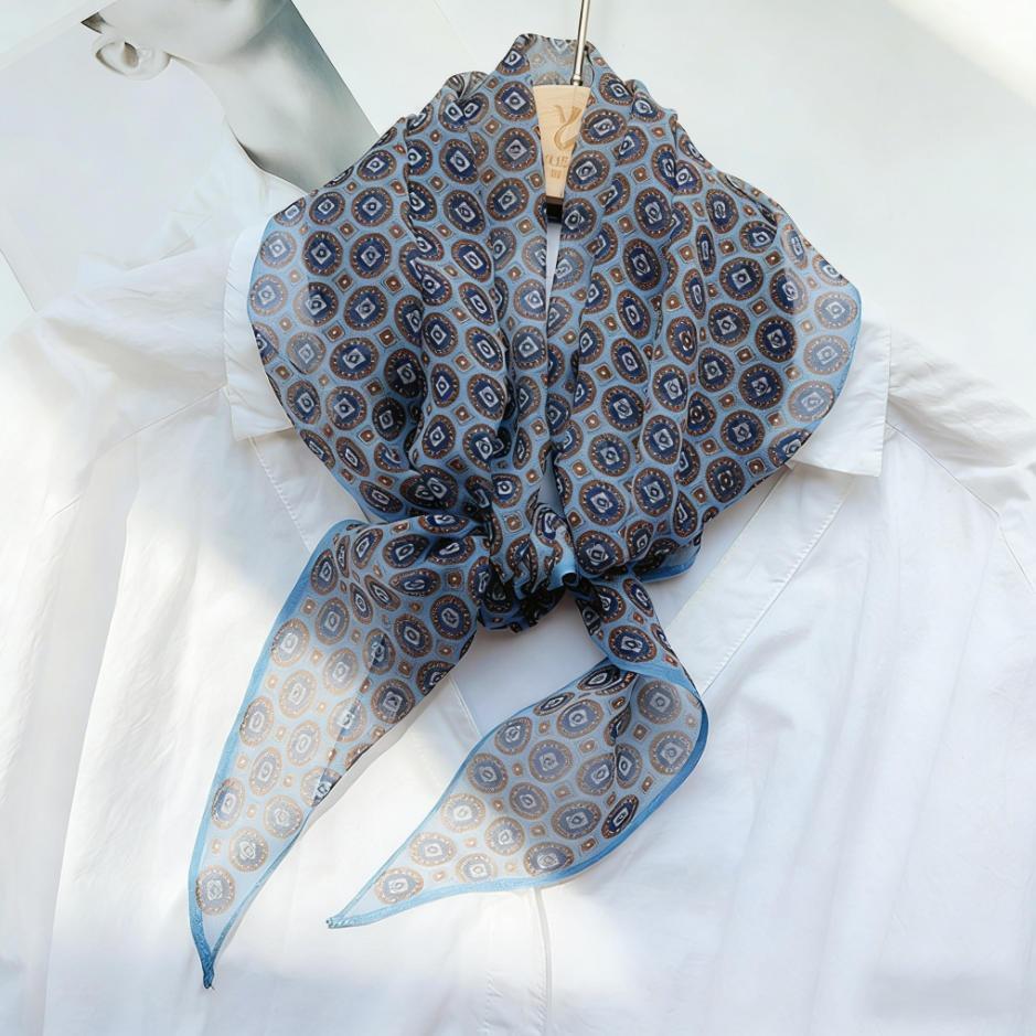 2026 new retro French long silk scarf spring and summer popular thin scarf high sense versatile old money streamer woman 30*160