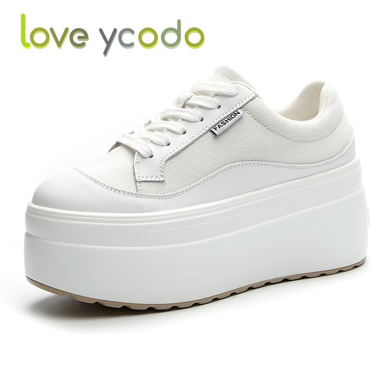 

Женские и студенческие модные повседневные ботинки на толстой подошве Love Ycodo на весну и осень 38