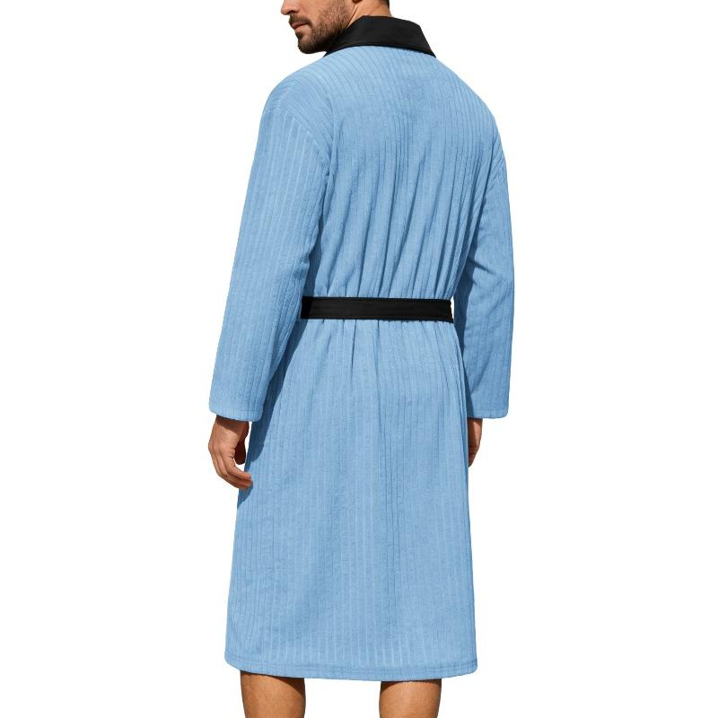Waffle jacquard bathrobe sauna suit thin nightgown long couple loungewear hotel casual bathrobe