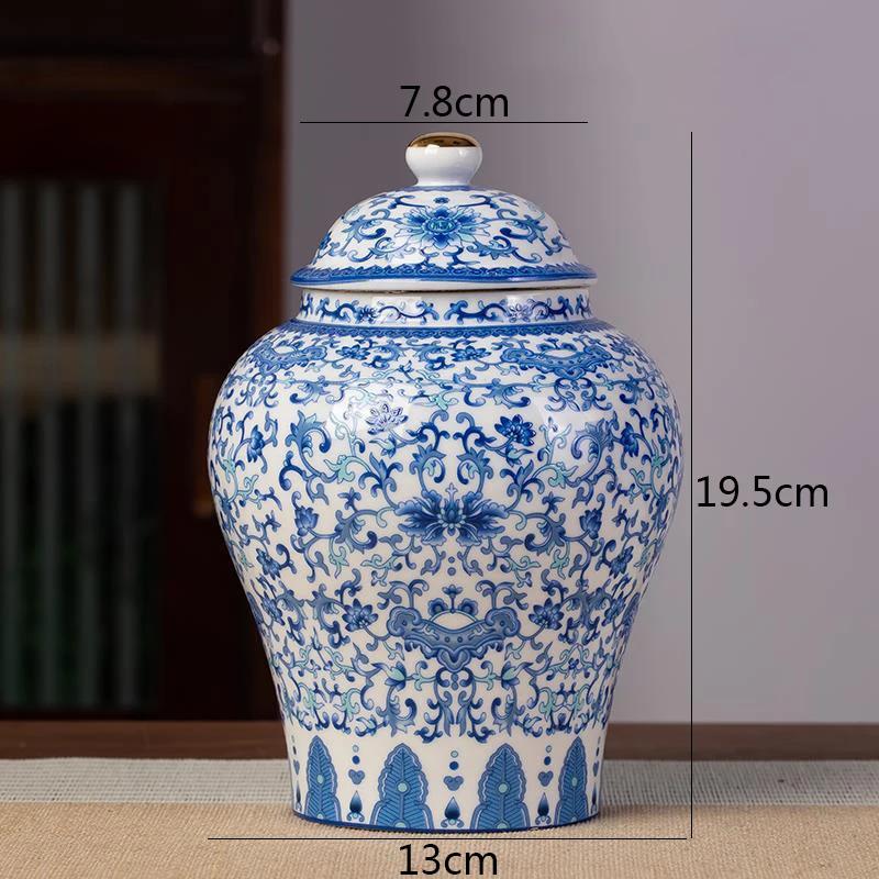 Blue and White Porcelain Tea Canister Ceramic Tea Organizer Box Storage Jars Desk Decoration Tea Jar Coffee Container Teas Caddy