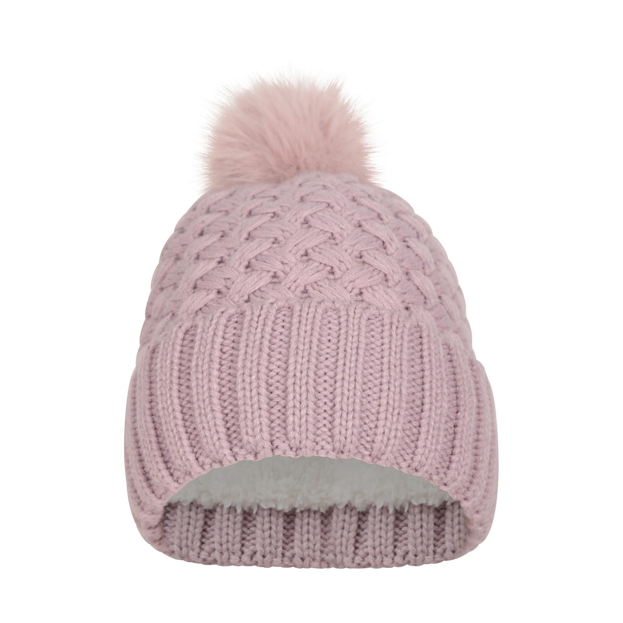 Gorro con forro de borreguito y pompones Lisbon para mujer de Mountain Warehouse One Size púrpura