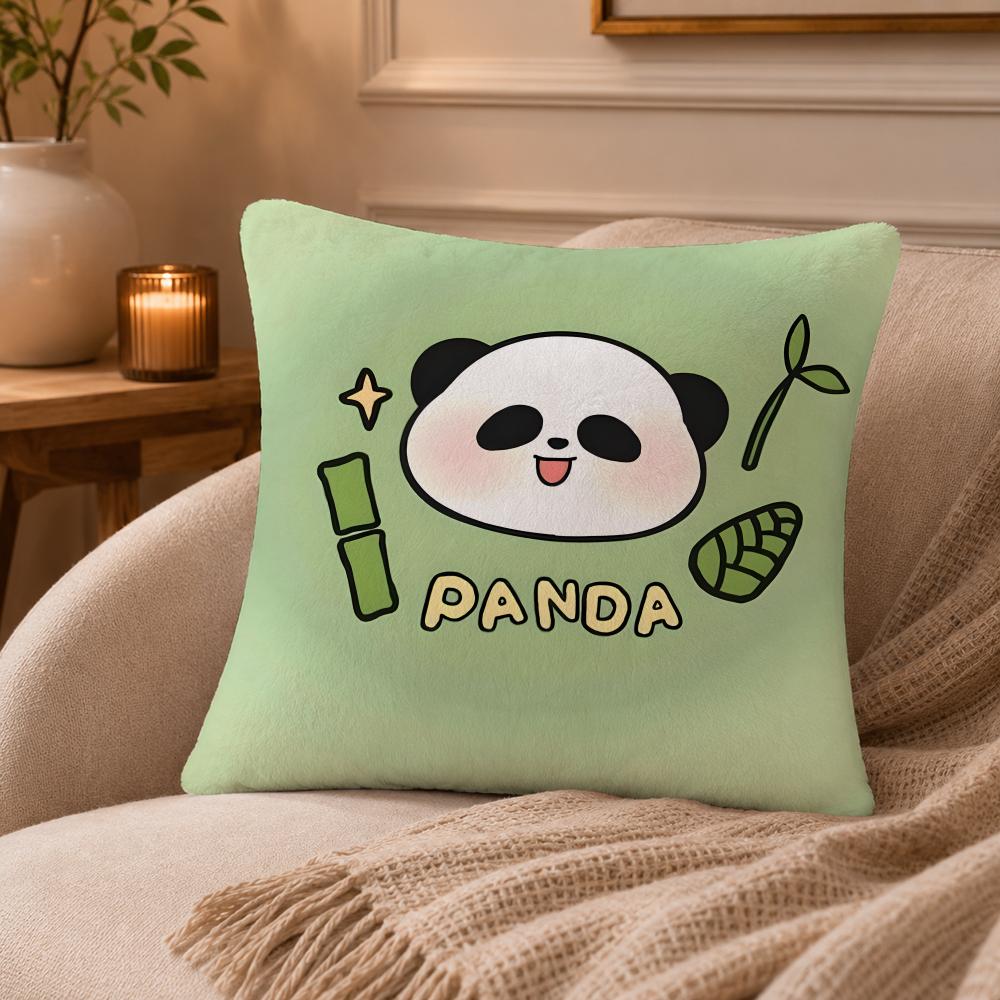 panda Cushion Cover Anti-dustmite Pillowcase Invisible zipper silky short plush Sofa cushion cover