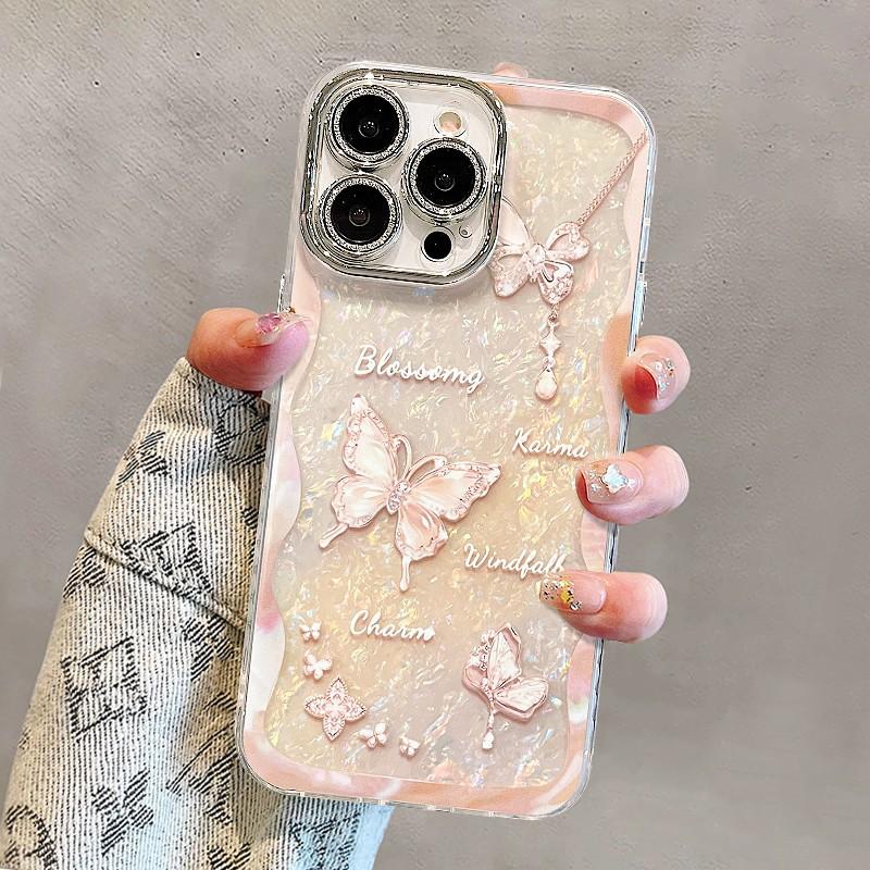 Crystal Butterfly for Apple 17promax Personality 16 New 15 Mobile Phone Case iPhone13 Electroplating 11 Creative