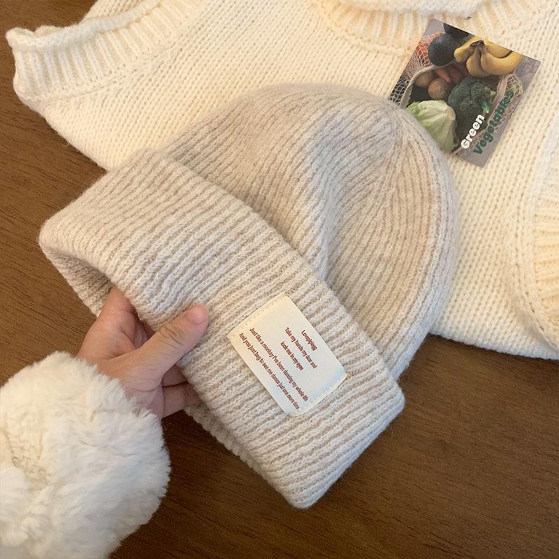 Cat ears wool hat women's autumn and winter new warm cute knitted hat thickened versatile cold hat