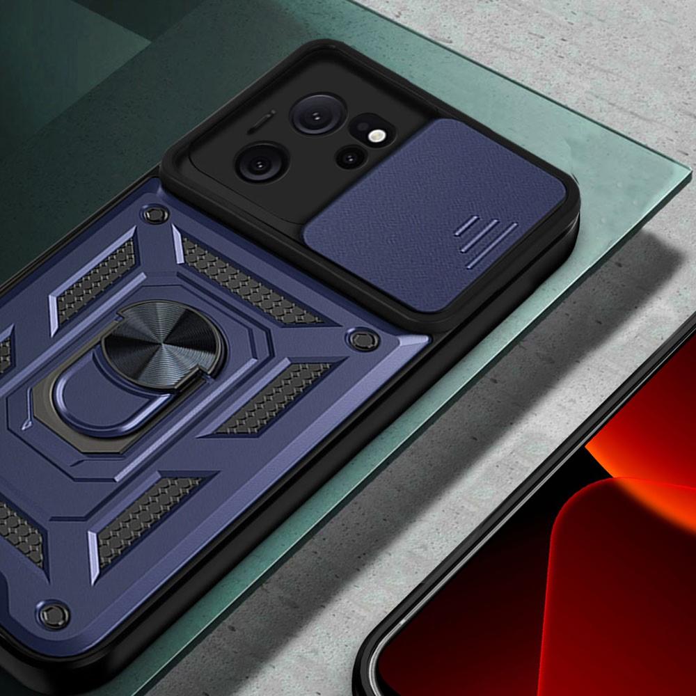 Armored case for Xiaomi 13T / 13T Pro, CamShield Slide, navy blue