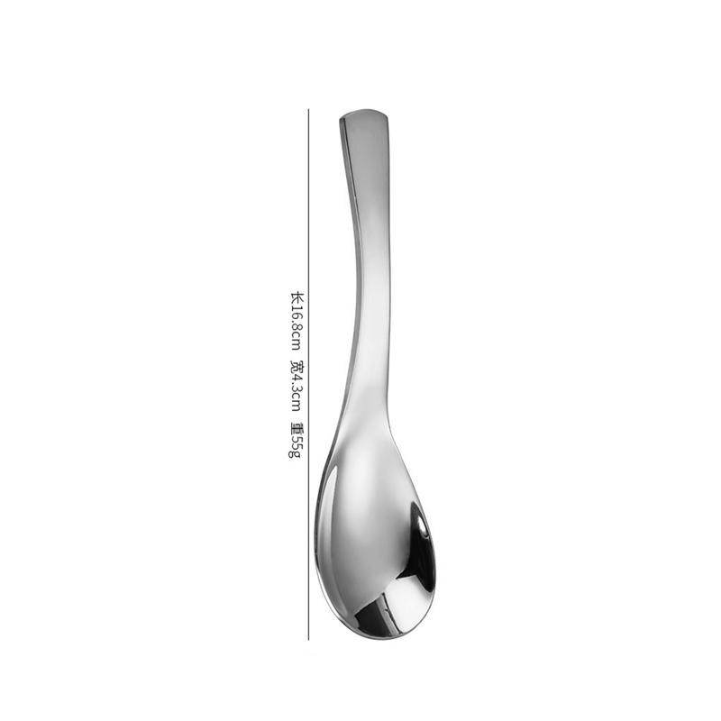 Creative Korean 316 Stainless Steel Spoon Household Flat-bottomed Teaspoons Thickened Deepened Tablespoons Utensil for Home