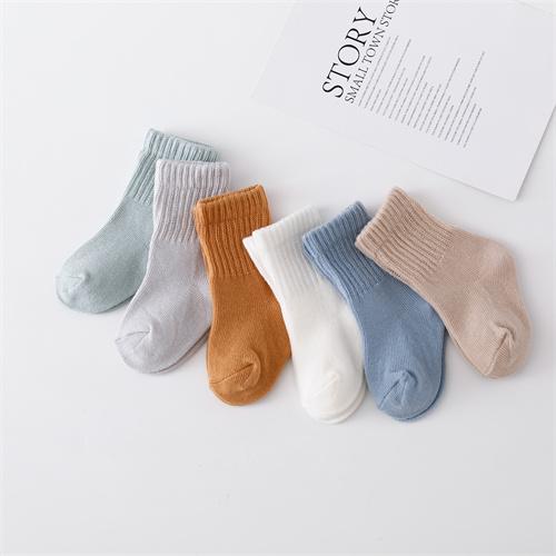 Lawadka 6 Paare/Set 0-12 Monate Neugeborenes Baby Junge Mädchen Socke Baumwolle Uni Weich Säuglingssocken für Mädchen Jungen Frühling Herbst Korea Stil