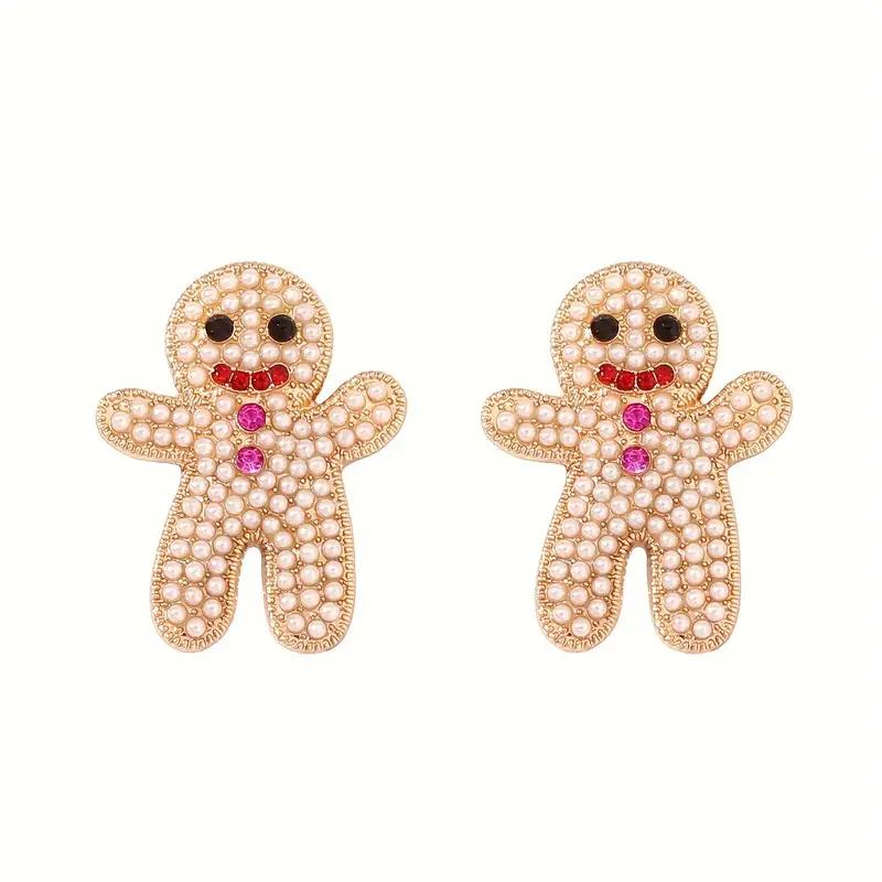 Women'S Christmas Gingerbread Earrings, Sweet And Elegant Earrings, Cute Holiday Earrings, Versatile Christmas Accessories