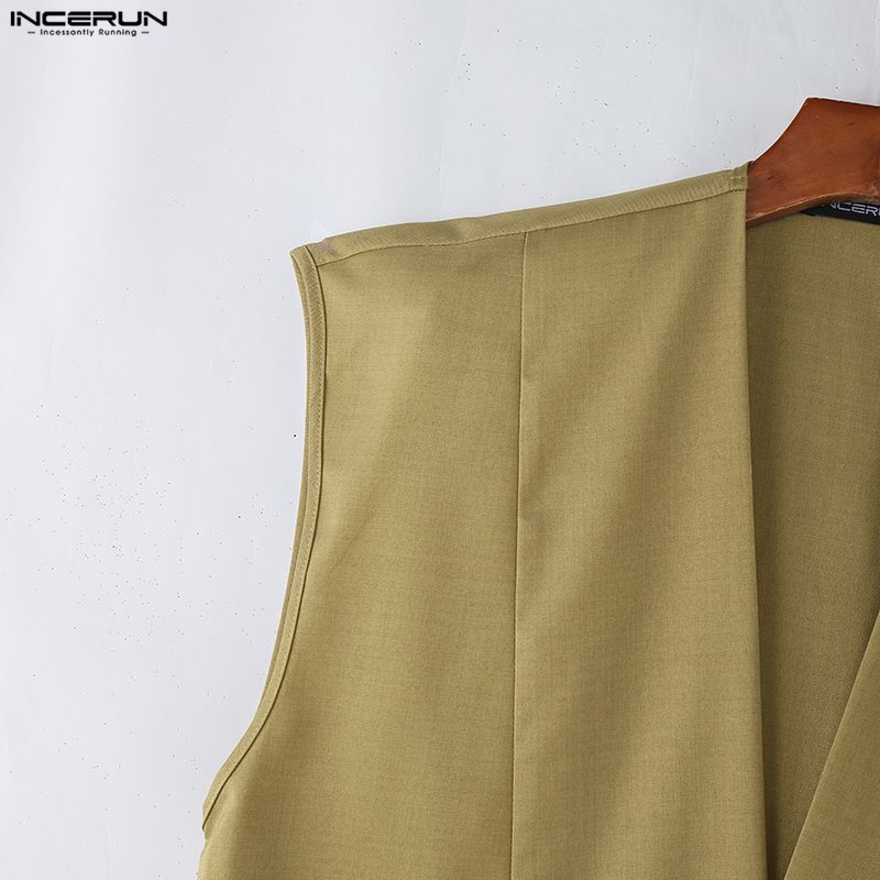 INCERUN Two Pieces Sets Men Sleeveless Tops and Long Loose Pants Outfits