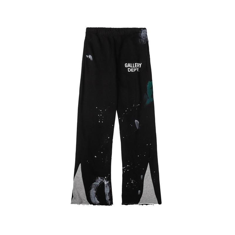 Pantaloni de jogging din bumbac cu talie cu șnur, croială dreaptă, stil streetwear vintage, pentru bărbați și femei, cu imprimeu graffiti pictat manual, ușori