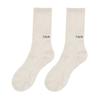 NICK&NICOLE RIBBED Nick NICOLE LOGO SOCKS_OATMEAL