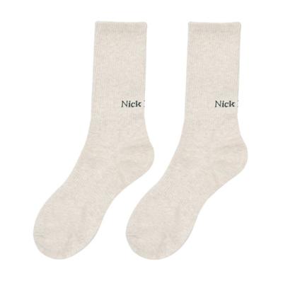 NICK&NICOLE GERIPPTE nick NICOLE LOGO SOCKEN_HAFERFLOCKE