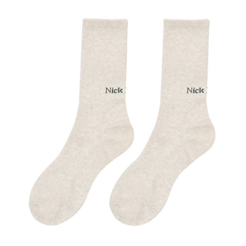 NICK&NICOLE RIBBED NICK NICOLE Logo SOCKS_5 COLOR