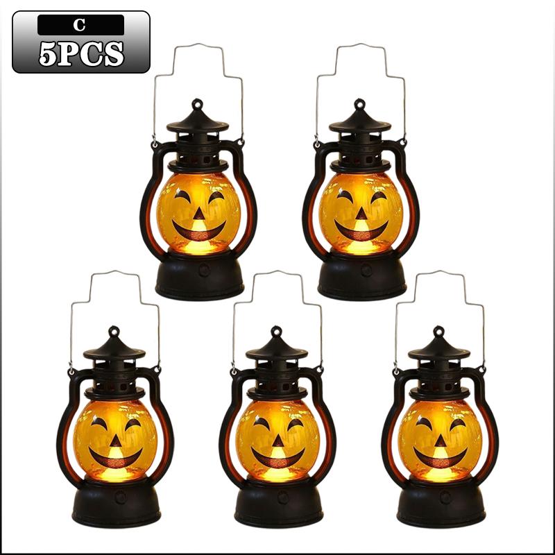Halloween Pumpkin Ghost Face Lamp Portable Decoration Light for Bar Party Table Atmosphere Prop Halloween Decor Use