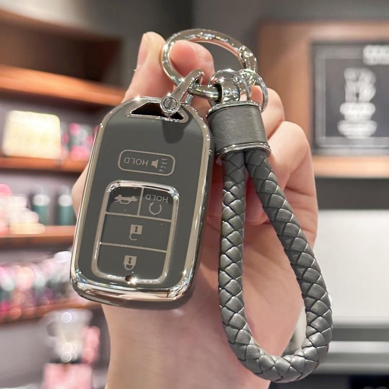 TPU Key Fob Cover with Keychain Lanyard for Honda Accord Civic CRV Pilot Ridgeline Odyssey Passport Smart Remote Key Protector