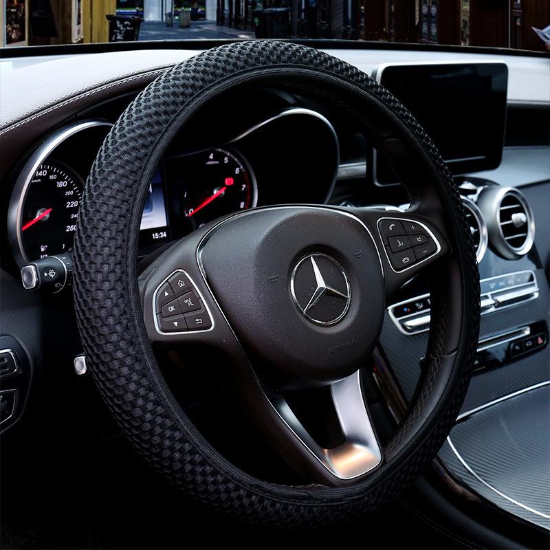 Breathable, Non-Slip, Sweat-Absorbent Car Steering Wheel Cover - Universal Fit for All Seasons