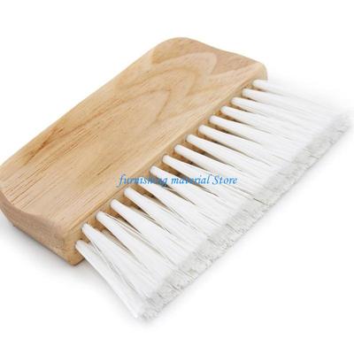 Y5GD Practical Flat Brush Fiber Brush with Wooden Handle Hand-held Art Brush Furniture Brush Cleaner for Indoor Outdoor Wall