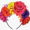 Fascia per Capelli Fiore Rosa Arcobaleno - Perfetta per Halloween, Natale e Vacanze
