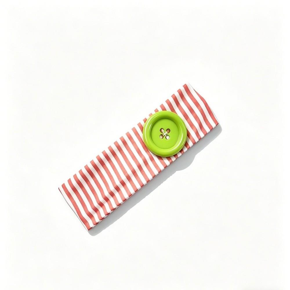 Oversized Button Sports Striped Printed Headband Stretch Fabric Fitness Hairband  Daily Wear